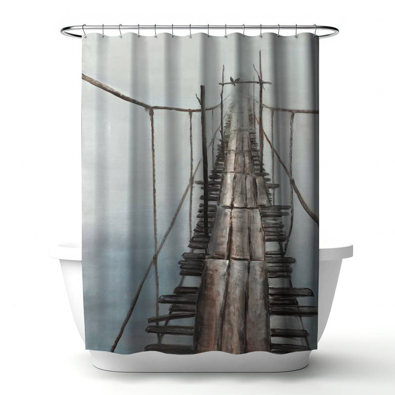 Shower Curtain LA47 – Polyester Shower Curtain, Dye Sublimation Print, 71" W × 74" L