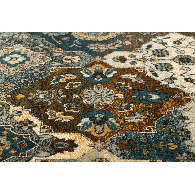 Maryam Oriental Wool Area Rug, Yellow, Rectangular 170 x 235cm