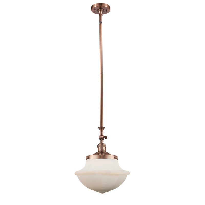 Baptiste 1 - Light Single Pendant, No Bulb Included, Matte White, Antique Copper