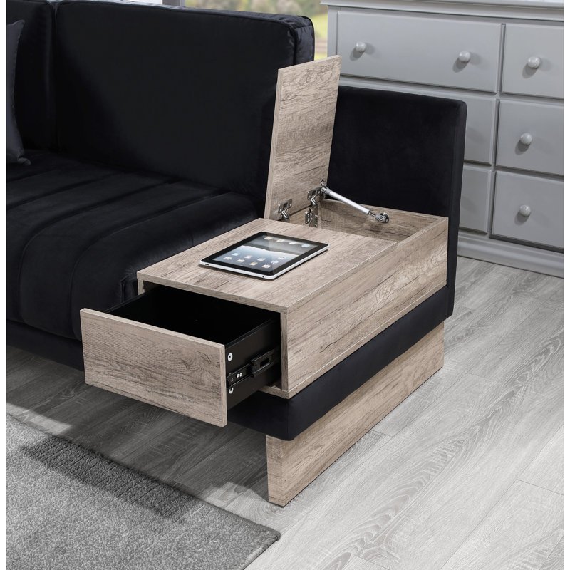Reversible Sectional With Velvet, Storage, And Charging Function Storage Box: , 4