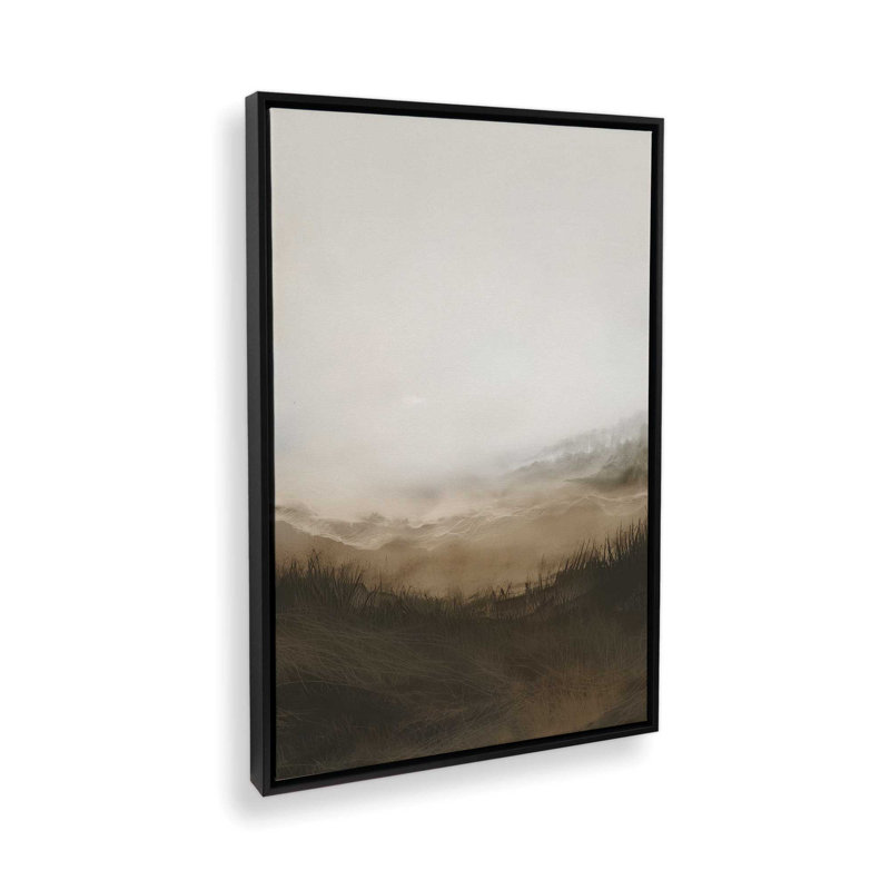 Fogbound Meadows I Canvas, Satin Black Floater Framed, 48.75" H x 32.75" W x 1.75" D