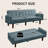 74.4'' Faux Leather Square Arm Sofa Bed-1973282090-1983379813