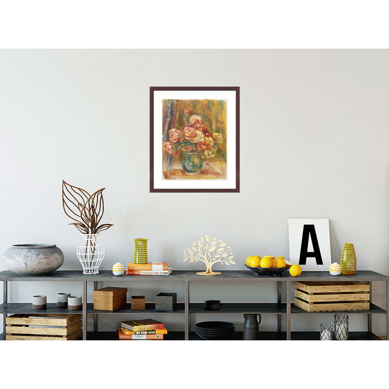 «Vase of Roses» par Pierre-Auguste Renoir, impression giclée encadrée, H 27,68 po x l 23,5 po