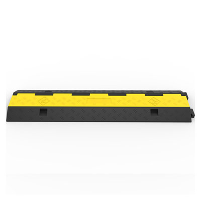 3-Pack Heavy Duty Rubber Cable Protector Ramp - 11,000 lbs Load Capacity Speed Bump with 2-Channel Wire Management for Driveway & Parking Lot Safety