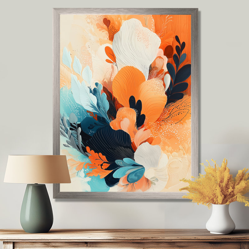 Angelina - reproductions d'art mural abstraites, H 20 po x l 12 po, Impression d'un seul cadre photo, Argent argent