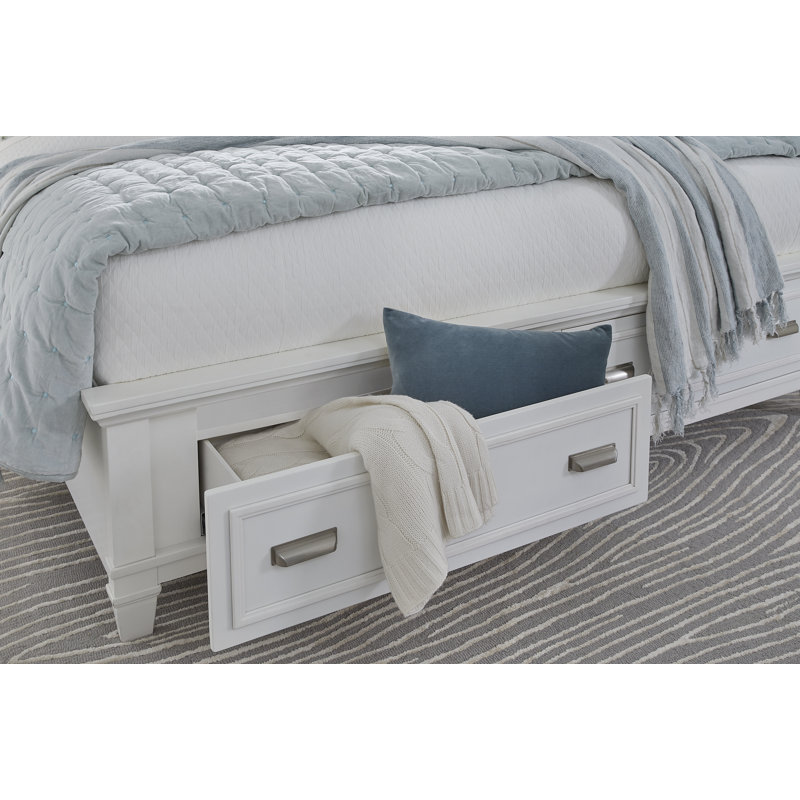 Grand lit avec panneau de rangement Monti, gris, 2 Pcs: Bed, Nightstand, Grand