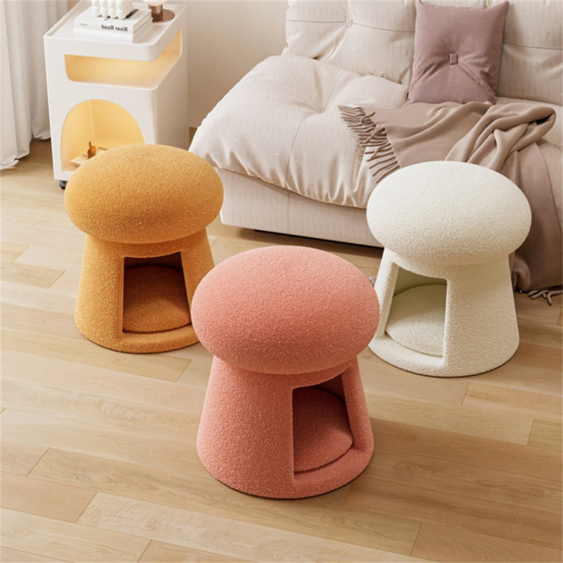 Repose-pieds rond avec rangement, Pink