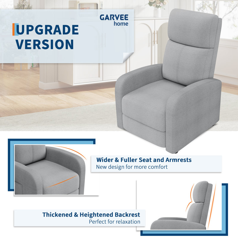 Upholstered Linen Armchair, Light Grey
