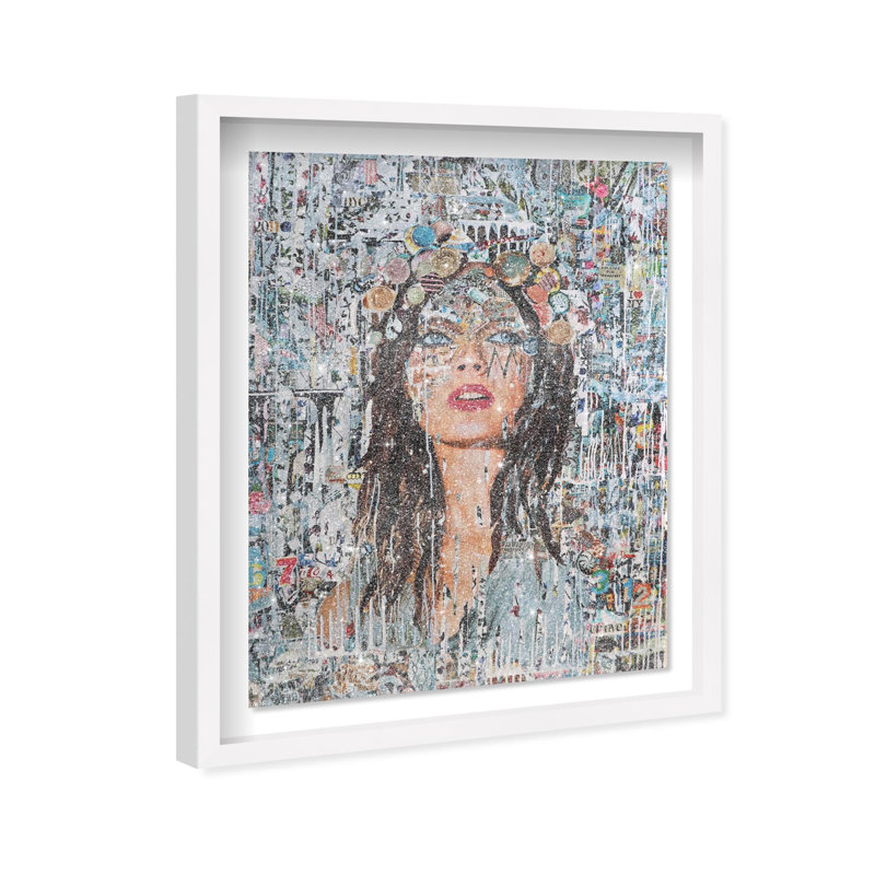 Katy Hirschfeld - Brunettes Have More Fun Print Glam Collage by Oliver Gal, Black Frame, , White, Shadowbox Framed