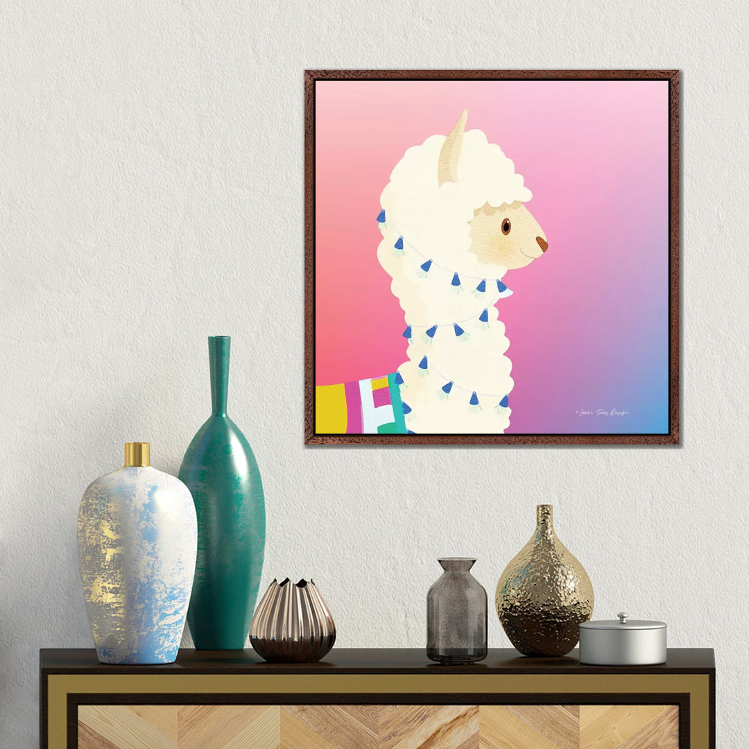 Lama von Seven Trees Design - Galerie-verpackte Leinwand Giclée auf Leinwand