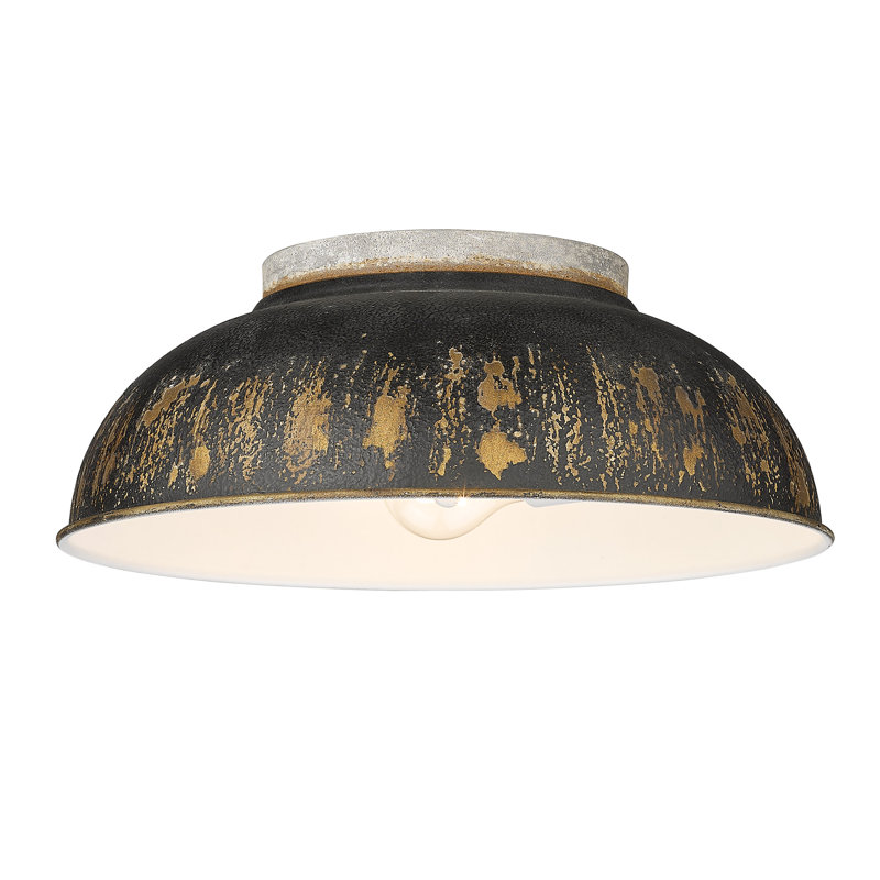 Chingford Steel Flush Mount, Antique Black Iron