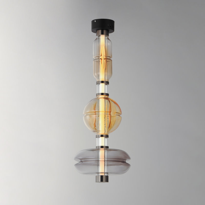 Gusto 1 - Light LED Flush Mount, Gunmetal, Smoked Gray/Warm Amber