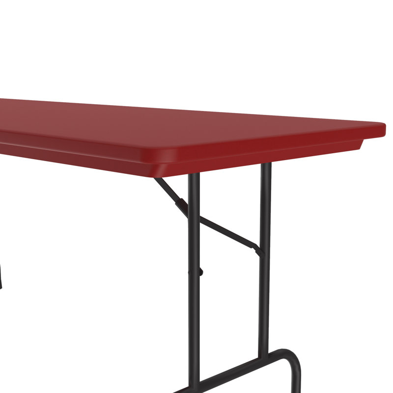 Table pliante rectangulaire en plastique, Rouge, H 29 po x L 72 po x l 30 po