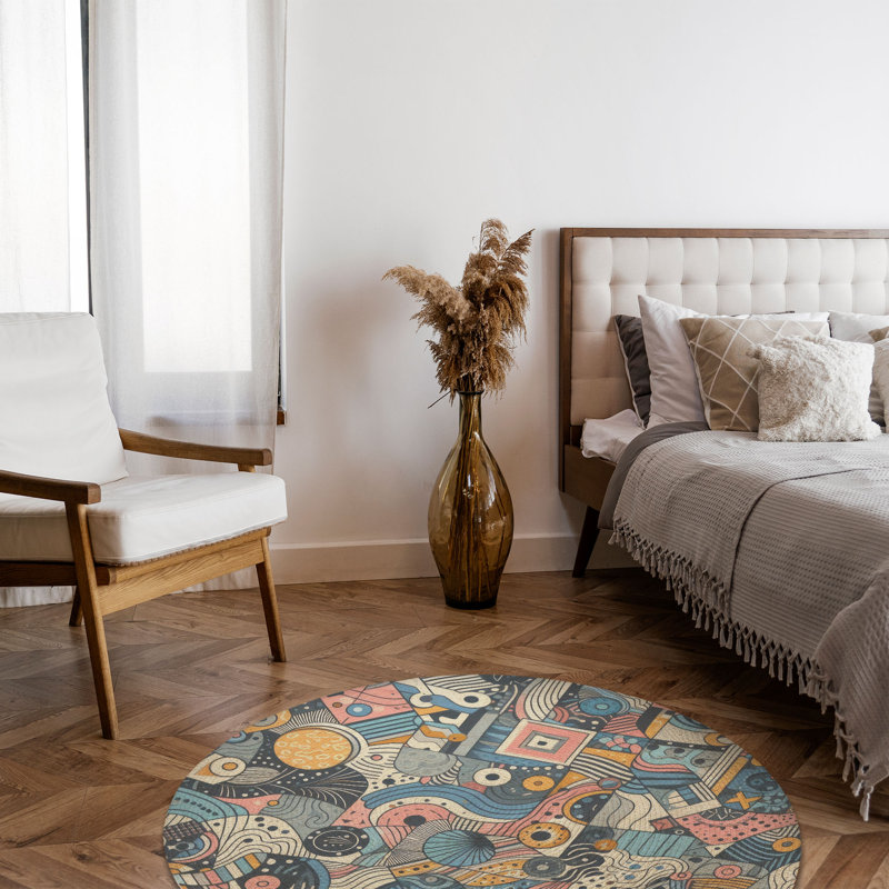 Tapis tressé Vibe Splash, Rond 5 pi