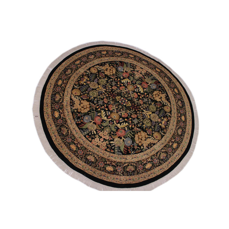 Tapis oriental ovale en laine noué à la main 9 pi x 9 pi 2 po Plattsmouth