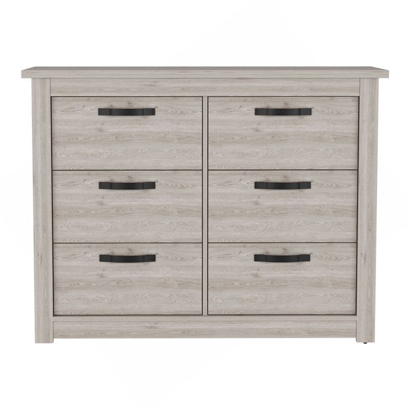 Commode 6 tiroirs Bellingham - gris clair