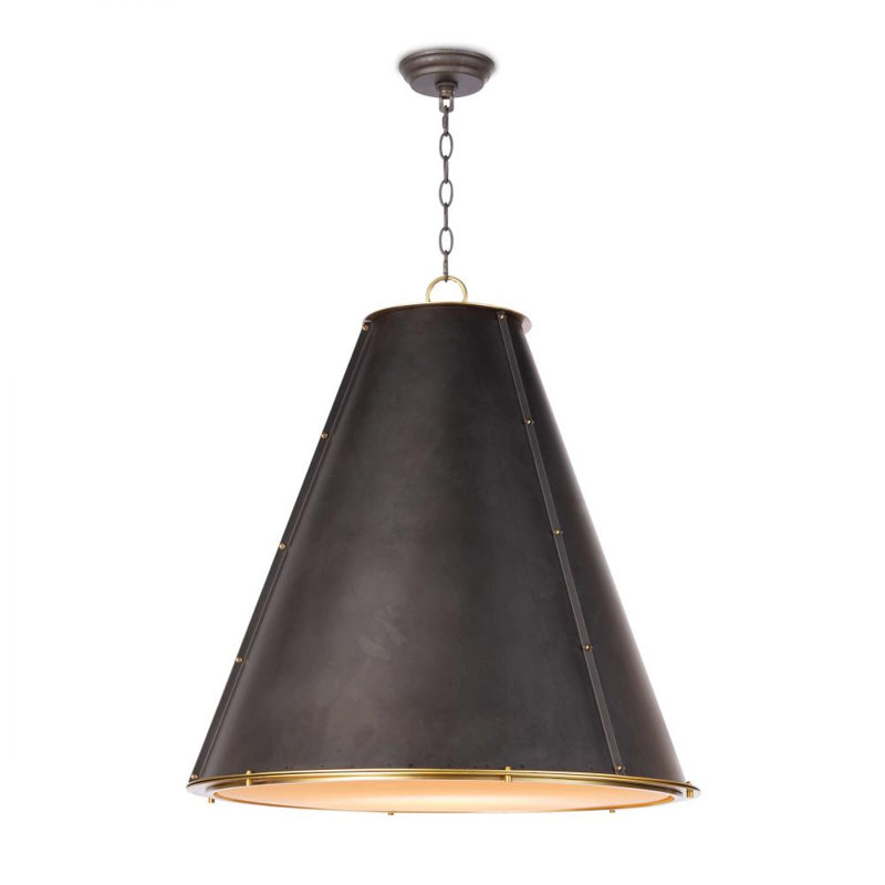 French Maid Chandelier Large, Black, Blackened Brass