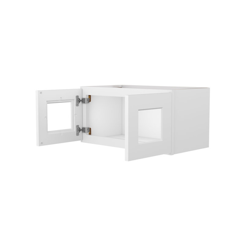 Meuble de cuisine mural, 2 portes, vitres non comprises, à monter soi-même, 30,5 cm (P) x 61 cm (L) x 30,5 cm (H), blanc, 24"