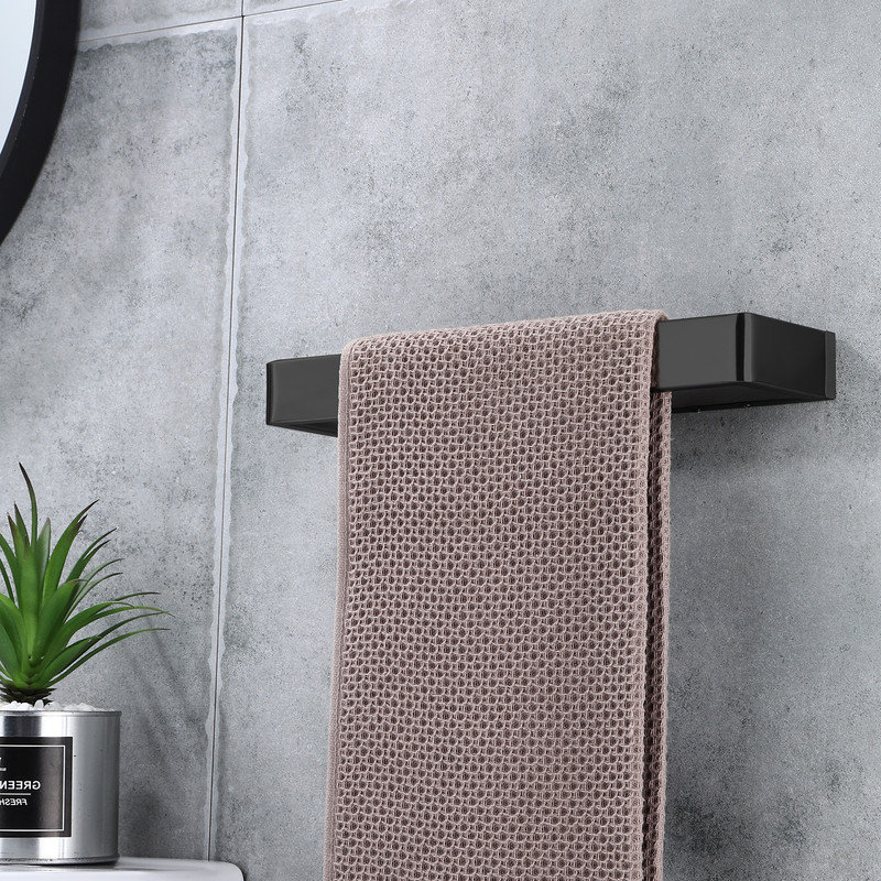 Quincaillerie de salle de bain murale 10,2 po SUS304, Noir mat