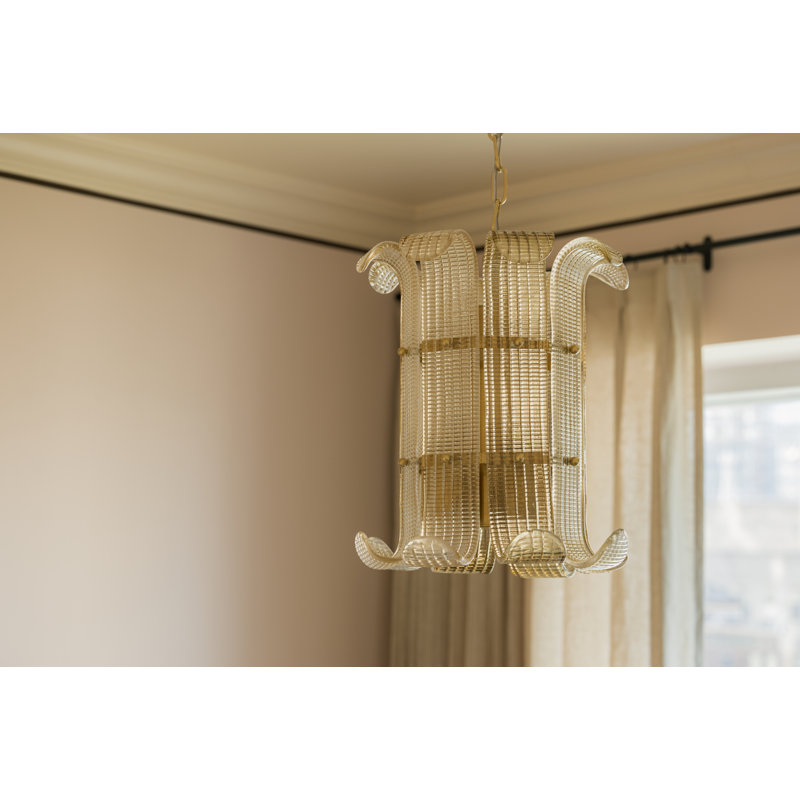 Brasher 4 - Light Chandelier, Aged Brass