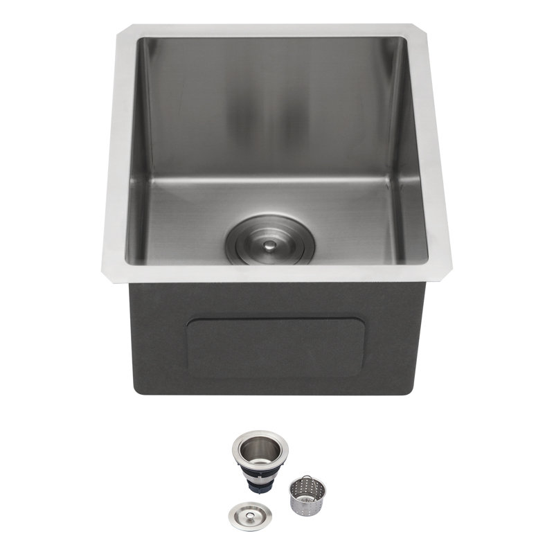 13" L x 15" W Undermount Bar Sink Bar Prep Sink 16 Gauge Stainless Steel Single Bowl Kitchen Sink