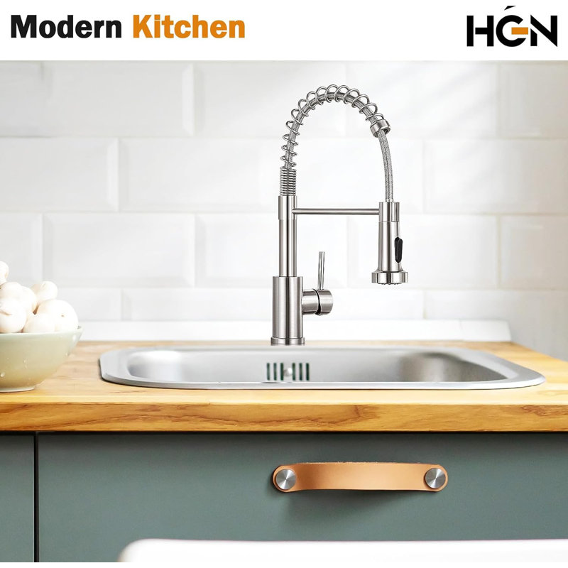 Stainless Steel Pull-Out Spray Kitchen Faucet with Single Handle