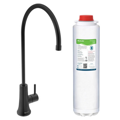 Elkay Avado Single Handle Gooseneck Filtered Beverage Faucet Matte Black