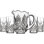 Dublin Crystal 5 Piece Pitcher 46oz & Highball Glass 12oz Set