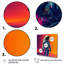 Astronaute rose orange orange à travers l'espace I - art mural-389567555-389567558