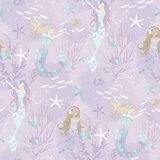 Tiny Tots 2 Glittery Mermaids Design 33' L x 21" W Wallpaper Roll