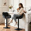 Swivel Velvet Upholstered Adjustable Height Counter Stool-1680333992