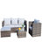 Outdoor garden patio furniture 4-piece pe rattan wicker sofa set with cushions and coffee table - shallow gray.