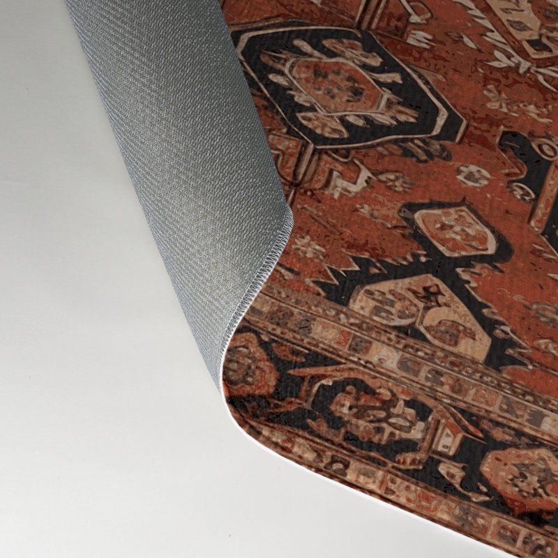 Tapis d'intérieur et d'extérieur brun Persian, Rectangle 9 pi x 12 pi