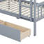 Lit superposé simple au-dessus de simple en bois d'hévéa avec 2 tiroirs, convertible en 2 lits simples-1009360195