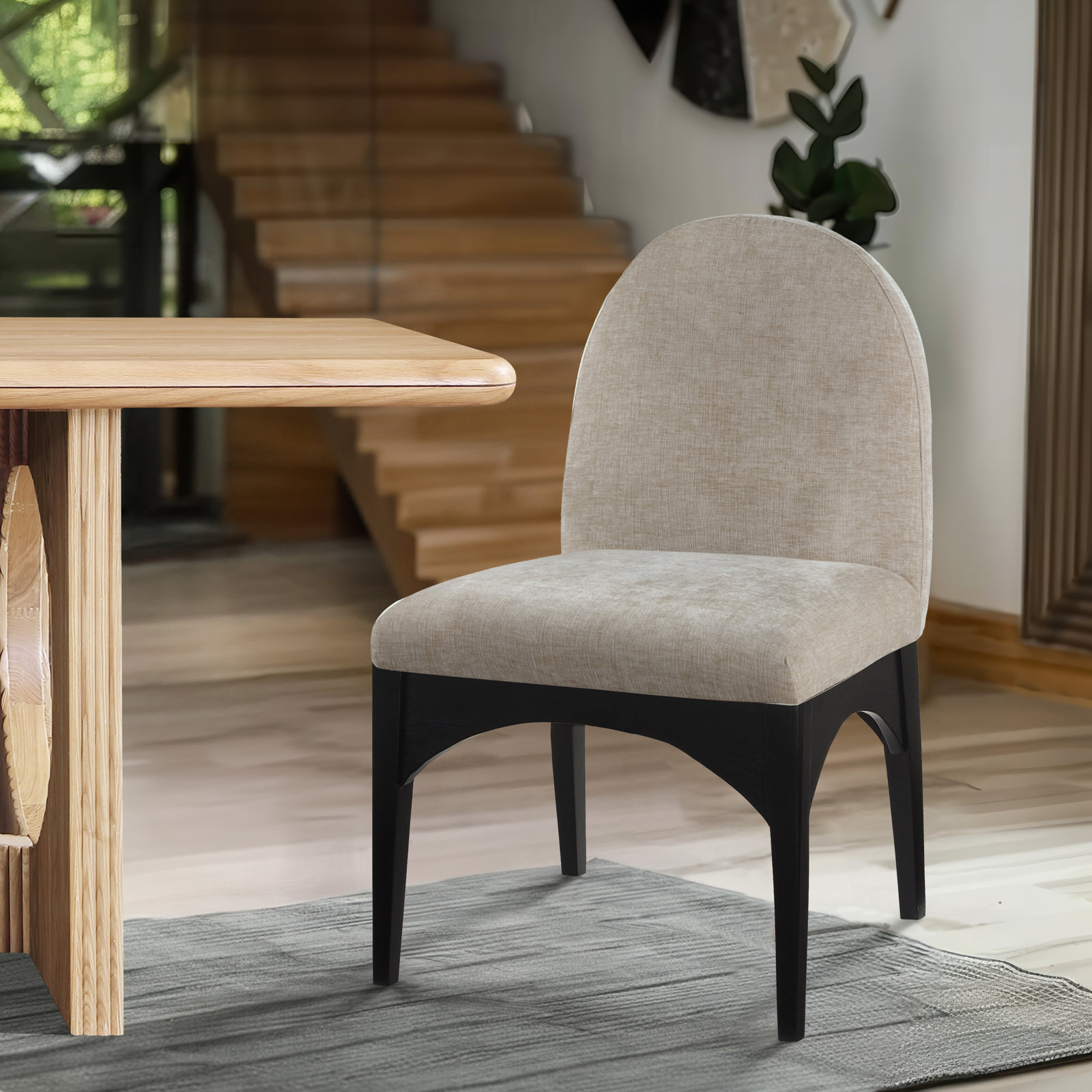 Waldorf Dining Chair, Black, Beige