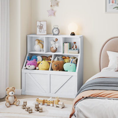 Solid Wood 89.9Cm Toy Storage in White