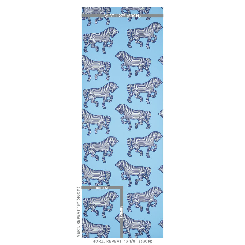 Faubourg Wallpaper, Blue