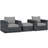 Modway Invite 3 Piece Outdoor Patio Sunbrella Sectional Set-38631784