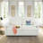 3-in-1 Convertible Sleeper Couch Queen Size Pull Out Sofa Bed Chenille Loveseat with Storage-216631054