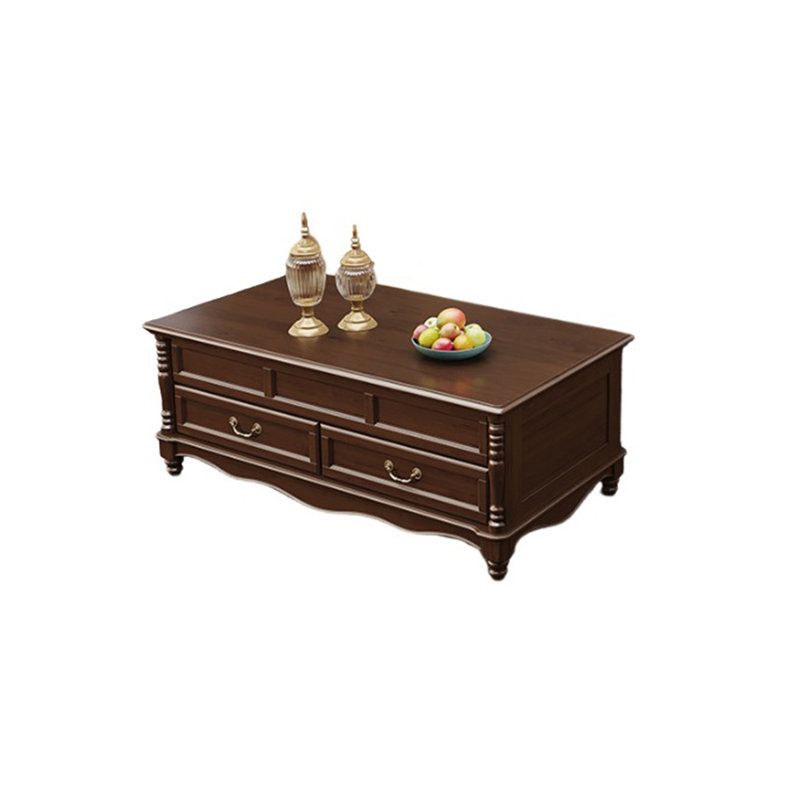 Table basse en bois massif de style européen