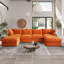 Canapé modulaire rembourré en velours côtelé avec repose-pieds Fairford-1930424075