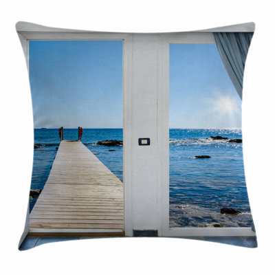 Scenery Patio Ocean Sea Sunny Square Pillow Cover