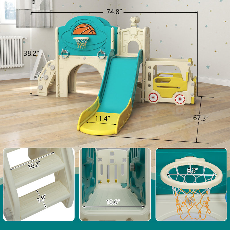 9 In-1 Toddler Slide, Green