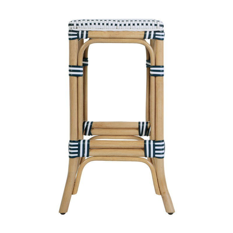Tabouret de comptoir Laguna, Bleu et blanc, 24.5