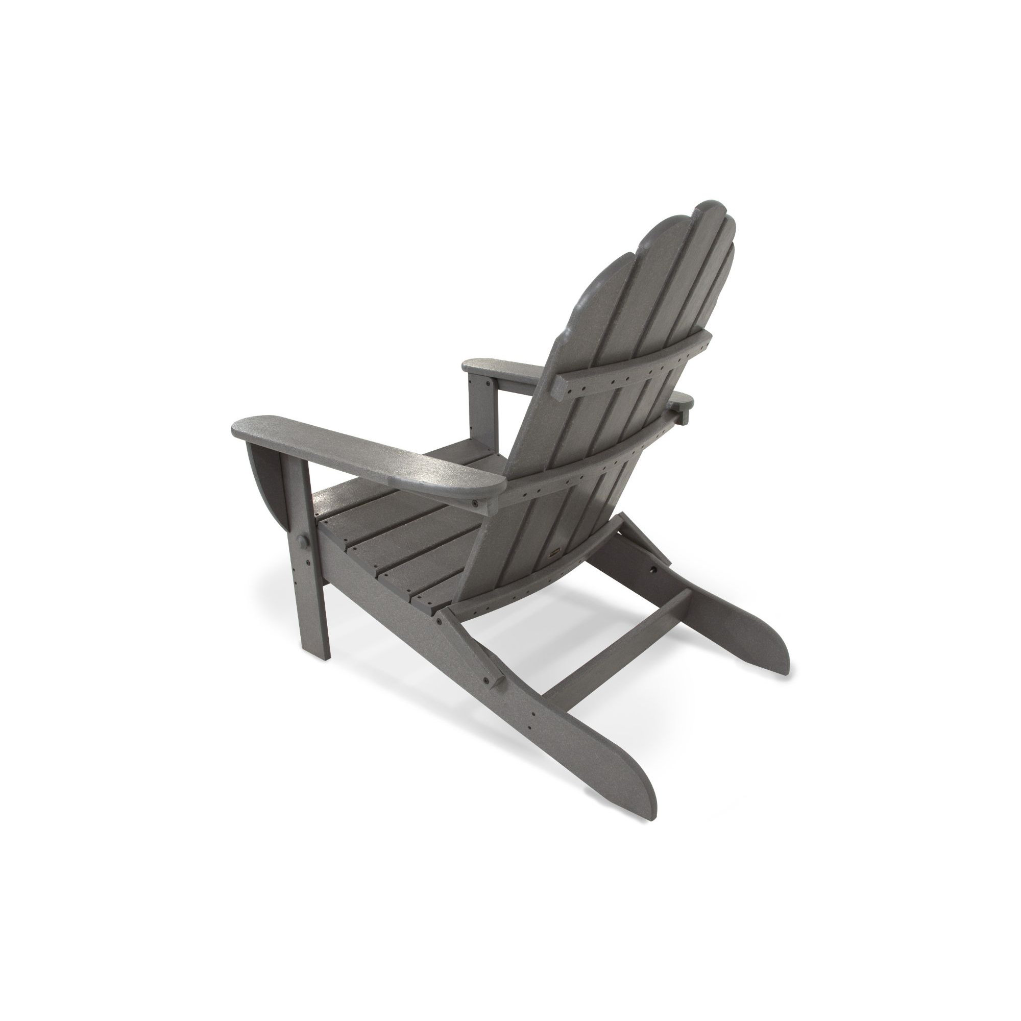 POLYWOOD Classic Adirondack Oversized Folding Adirondack Chair, Slate Gray