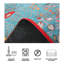 Modern Blue Bird Machine Washable Area Rug with Built-in Padding & Non-Slip Backing-392039676