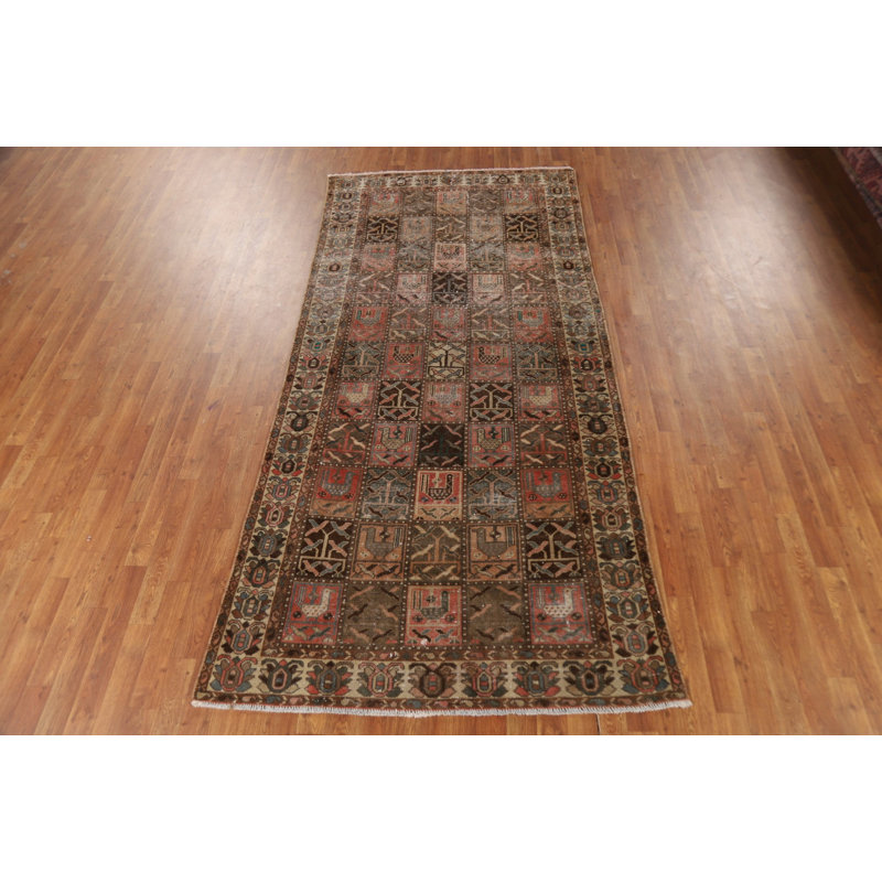 Tribal Geometric Wool   Runner Rug 4x9