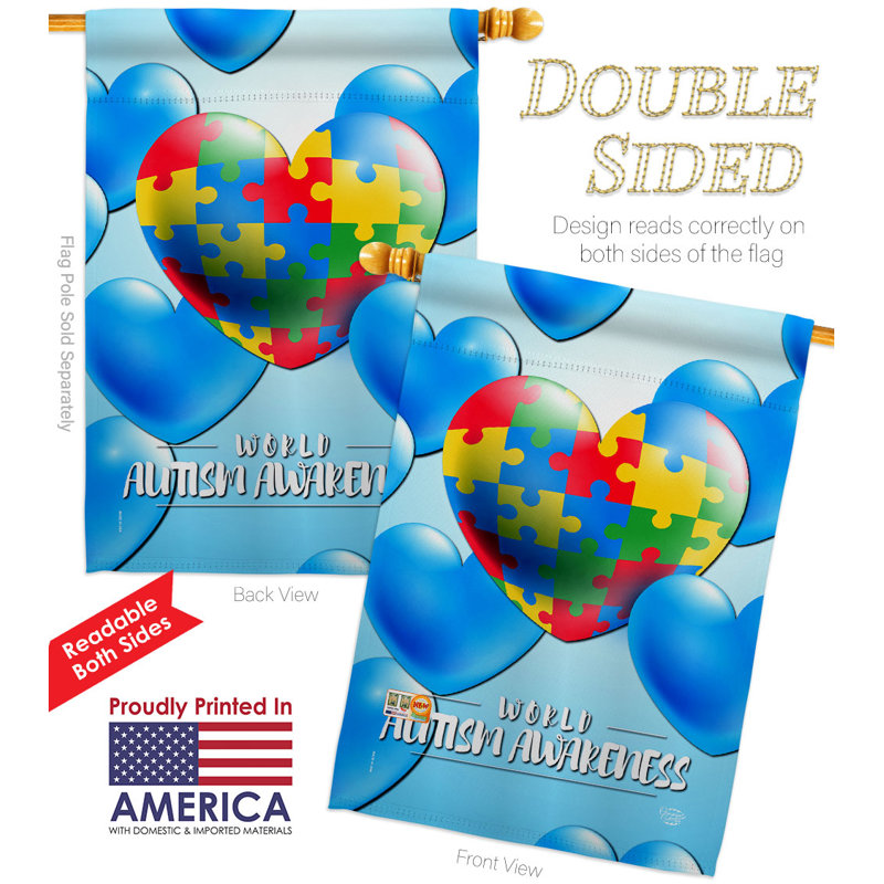 Double Sided 40'' H x 28'' W Polyester House Flag