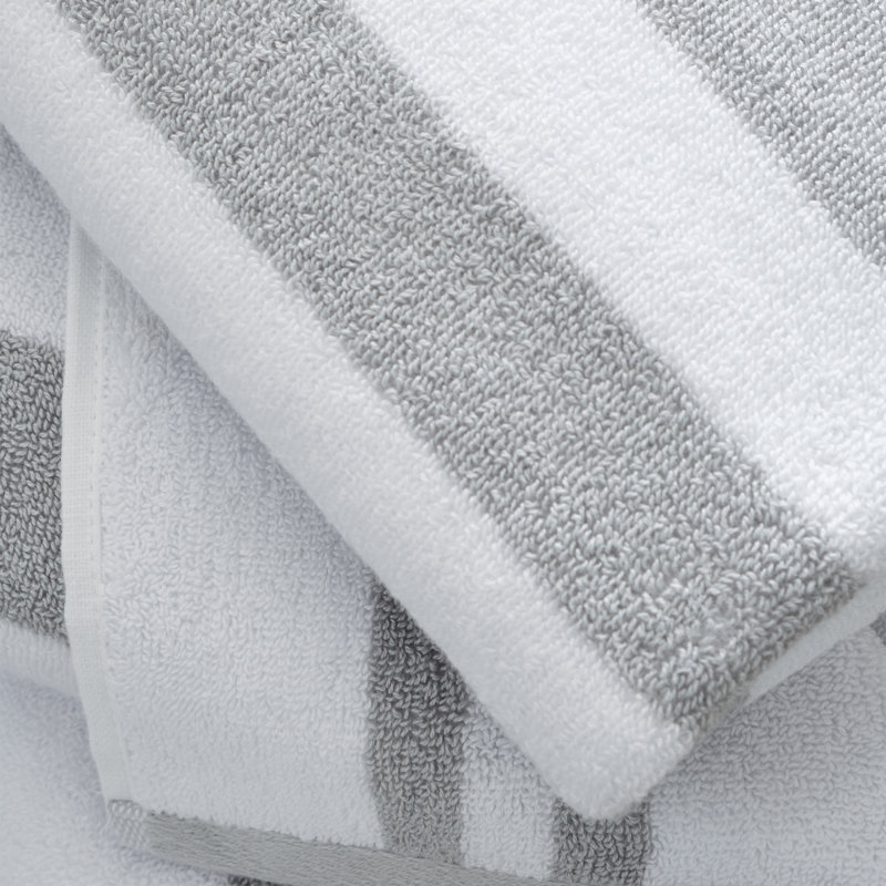 100% Cotton Plush Jacquard Hand Towel, Grey