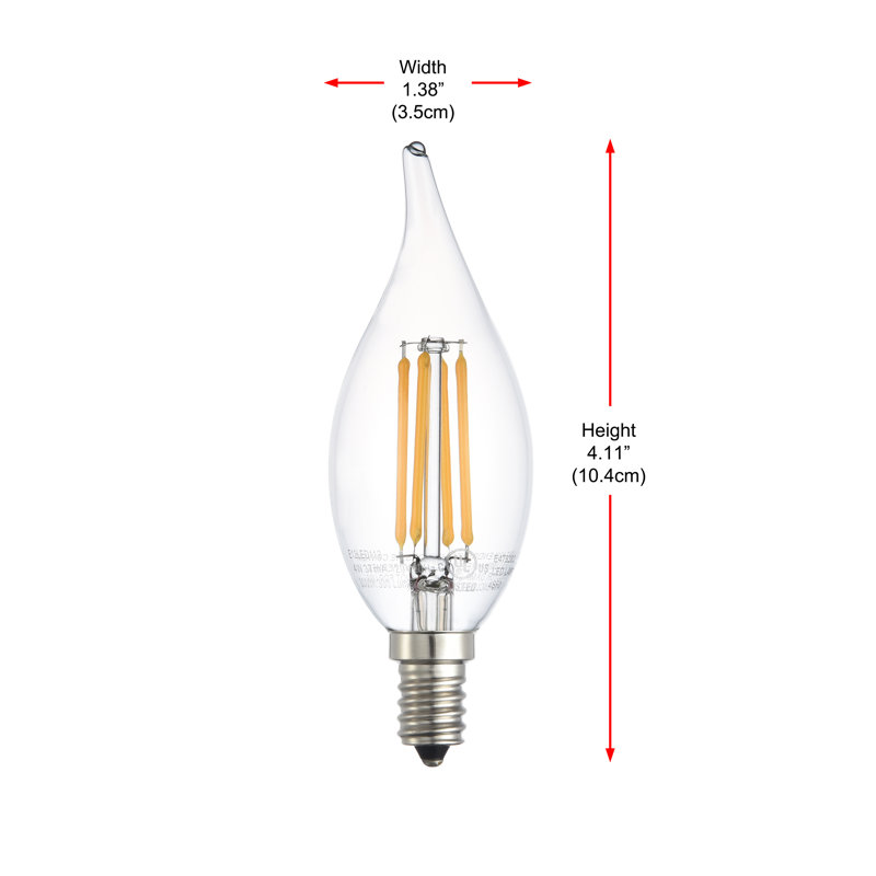 4 W (équivalent à 40 W), DEL CA10, ampoule à intensité variable, culot candélabre de type E12, 5000 K